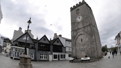 Newton Abbot clock tower in South Devon town centre