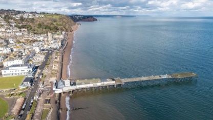 Teignmouth seafront and promenade in South Devon