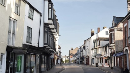 Cullompton town centre in Mid Devon