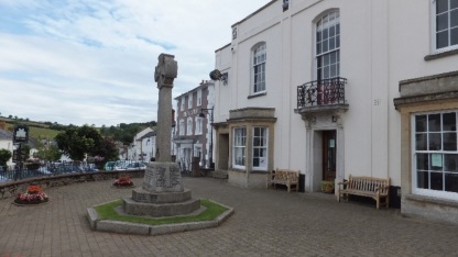 Bradninch town centre in Mid Devon