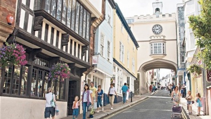 Totnes town and River Dart in South Hams Devon