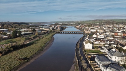 Barnstaple town and River Taw in North Devon