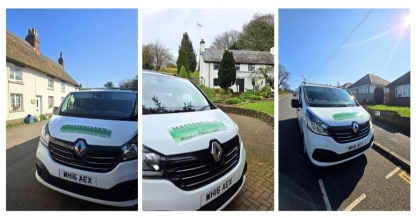 Masterclean carpet cleaning van at residential properties in Exeter and across Devon
