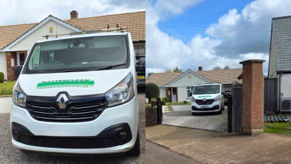 Masterclean technicians arrive for in-situ curtain cleaning in Exeter, Devon