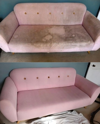 Sofa upholstery cleaning Bradninch before and after