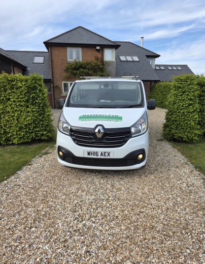 Masterclean Exeter van at a home in Exeter Devon for professional carpet cleaning