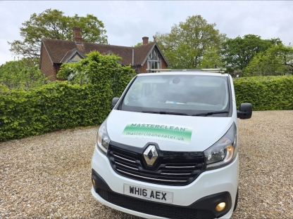 Masterclean carpet cleaning van at a private home in Devon